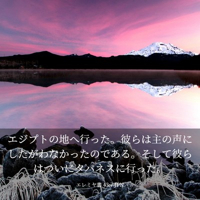Picture 03 - エレミヤ書 43:7 JPN - エジプトの地へ行った。彼らは主の - Bible Verse Picture