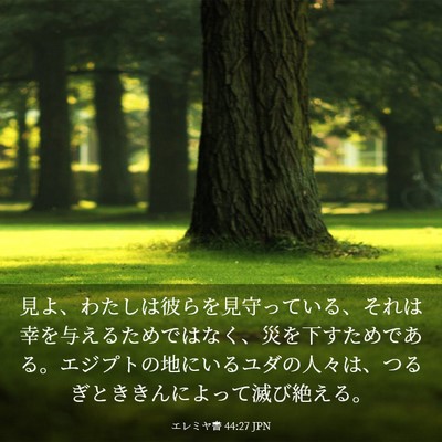 Picture 03 - エレミヤ書 44:27 JPN - 見よ、わたしは彼らを見守っている - Bible Verse Picture