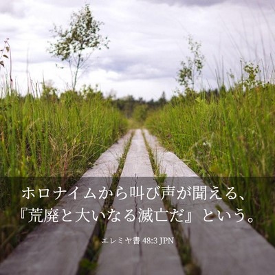 Picture 03 - エレミヤ書 48:3 JPN - ホロナイムから叫び声が聞える、『 - Bible Verse Picture