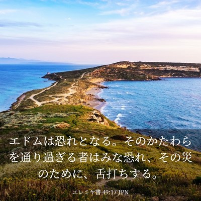 Picture 03 - エレミヤ書 49:17 JPN - エドムは恐れとなる。そのかたわら - Bible Verse Picture
