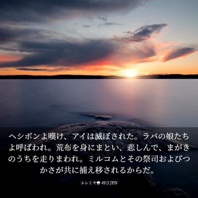 Picture 03 - エレミヤ書 49:3 JPN - ヘシボンよ嘆け、アイは滅ぼされた - Bible Verse Picture
