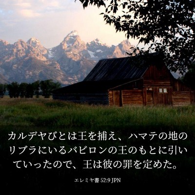 Picture 03 - エレミヤ書 52:9 JPN - カルデヤびとは王を捕え、ハマテの - Bible Verse Picture