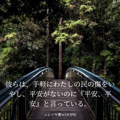 Picture 03 - エレミヤ書 6:14 JPN - 彼らは、手軽にわたしの民の傷をい - Bible Verse Picture