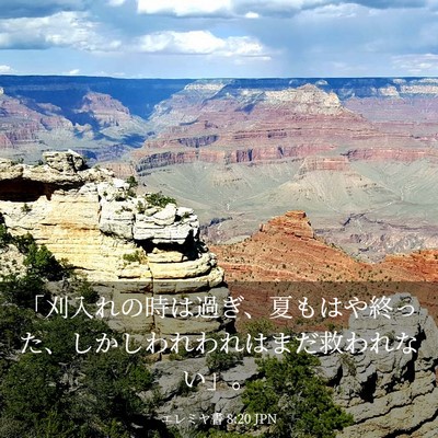 Picture 03 - エレミヤ書 8:20 JPN - 「刈入れの時は過ぎ、夏もはや終っ - Bible Verse Picture