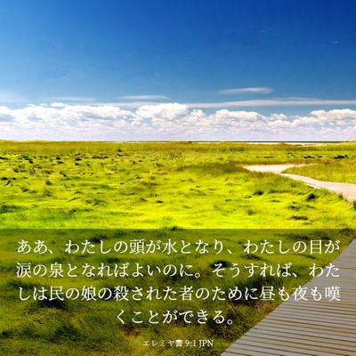 Picture 03 - エレミヤ書 9:1 JPN - ああ、わたしの頭が水となり、わた - Bible Verse Picture