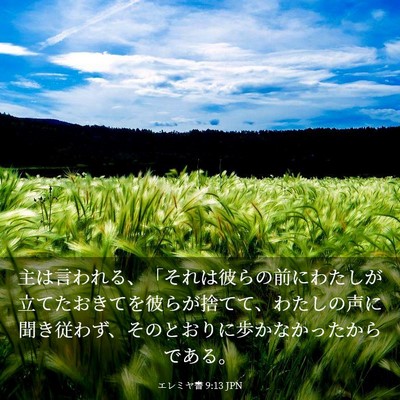 Picture 03 - エレミヤ書 9:13 JPN - 主は言われる、「それは彼らの前に - Bible Verse Picture