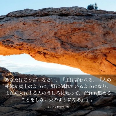 Picture 03 - エレミヤ書 9:22 JPN - あなたはこう言いなさい、「主は言 - Bible Verse Picture
