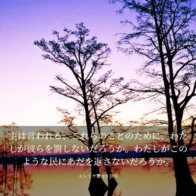 Picture 03 - エレミヤ書 9:9 JPN - 主は言われる、これらのことのため - Bible Verse Picture