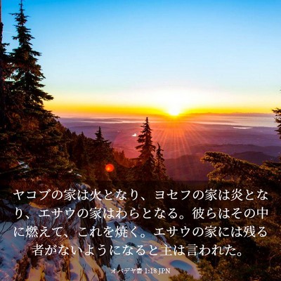 Picture 03 - オバデヤ書 1:18 JPN - ヤコブの家は火となり、ヨセフの家 - Bible Verse Picture