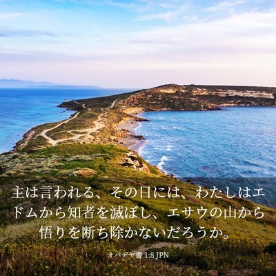 Picture 03 - オバデヤ書 1:8 JPN - 主は言われる、その日には、わたし - Bible Verse Picture