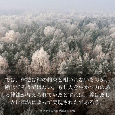 Picture 03 - ガラテヤ人への手紙 3:21 JPN - では、律法は神の約束と相いれない - Bible Verse Picture