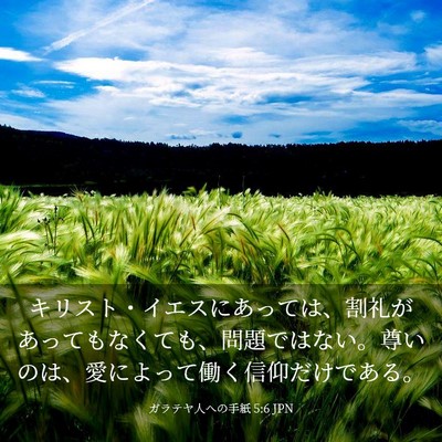 Picture 03 - ガラテヤ人への手紙 5:6 JPN - キリスト・イエスにあっては、割礼 - Bible Verse Picture