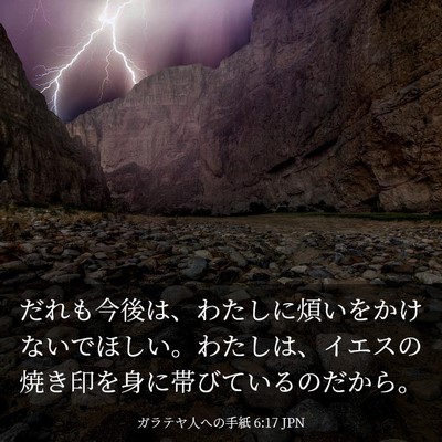 Picture 03 - ガラテヤ人への手紙 6:17 JPN - だれも今後は、わたしに煩いをかけ - Bible Verse Picture