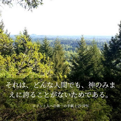 Picture 03 - コリント人への第一の手紙 1:29 JPN - それは、どんな人間でも、神のみま - Bible Verse Picture