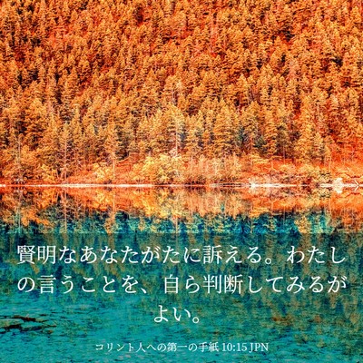 Picture 03 - コリント人への第一の手紙 10:15 JPN - 賢明なあなたがたに訴える。わたし - Bible Verse Picture