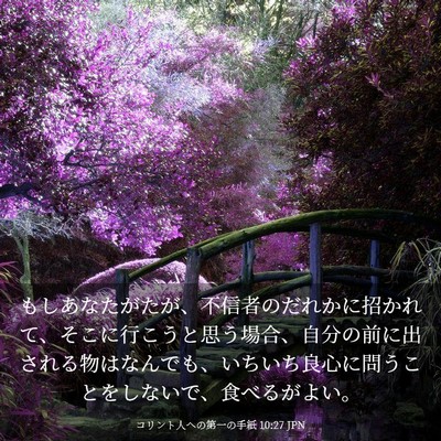 Picture 03 - コリント人への第一の手紙 10:27 JPN - もしあなたがたが、不信者のだれか - Bible Verse Picture