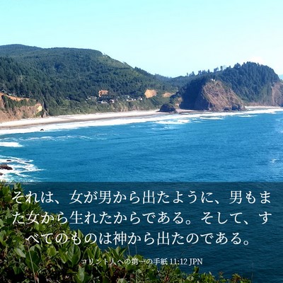Picture 03 - コリント人への第一の手紙 11:12 JPN - それは、女が男から出たように、男 - Bible Verse Picture