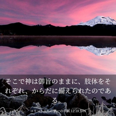Picture 03 - コリント人への第一の手紙 12:18 JPN - そこで神は御旨のままに、肢体をそ - Bible Verse Picture