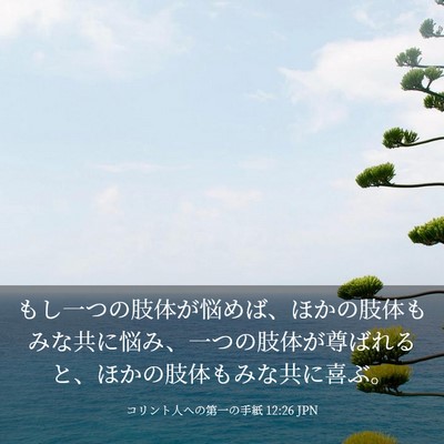 Picture 03 - コリント人への第一の手紙 12:26 JPN - もし一つの肢体が悩めば、ほかの肢 - Bible Verse Picture