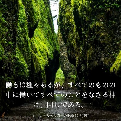Picture 03 - コリント人への第一の手紙 12:6 JPN - 働きは種々あるが、すべてのものの - Bible Verse Picture