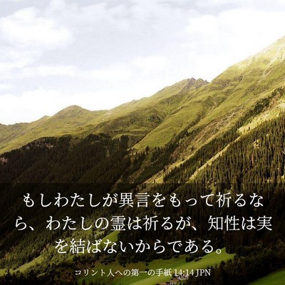 Picture 03 - コリント人への第一の手紙 14:14 JPN - もしわたしが異言をもって祈るなら - Bible Verse Picture