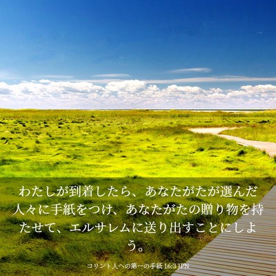 Picture 03 - コリント人への第一の手紙 16:3 JPN - わたしが到着したら、あなたがたが - Bible Verse Picture
