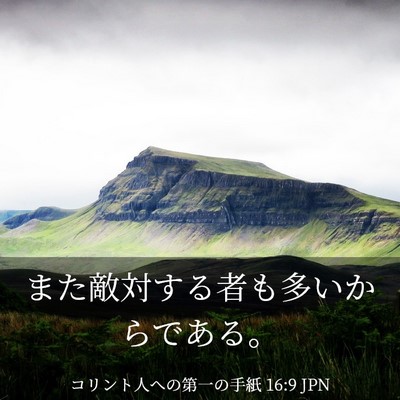 Picture 03 - コリント人への第一の手紙 16:9 JPN - また敵対する者も多いからである。 - Bible Verse Picture