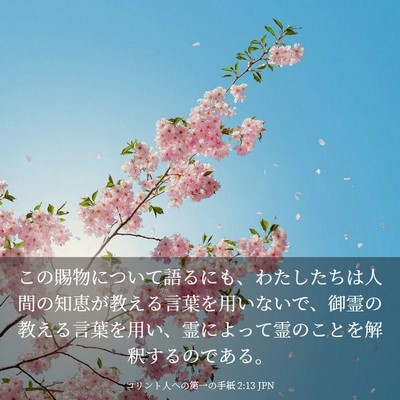 Picture 03 - コリント人への第一の手紙 2:13 JPN - この賜物について語るにも、わたし - Bible Verse Picture