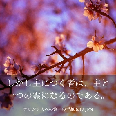 Picture 03 - コリント人への第一の手紙 6:17 JPN - しかし主につく者は、主と一つの霊 - Bible Verse Picture