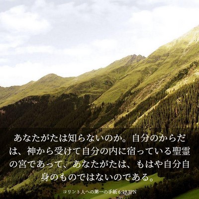 Picture 03 - コリント人への第一の手紙 6:19 JPN - あなたがたは知らないのか。自分の - Bible Verse Picture