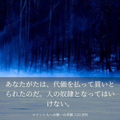 Picture 03 - コリント人への第一の手紙 7:23 JPN - あなたがたは、代価を払って買いと - Bible Verse Picture