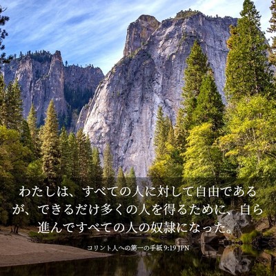 Picture 03 - コリント人への第一の手紙 9:19 JPN - わたしは、すべての人に対して自由 - Bible Verse Picture