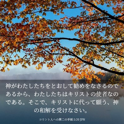 Picture 03 - コリント人への第二の手紙 5:20 JPN - 神がわたしたちをとおして勧めをな - Bible Verse Picture