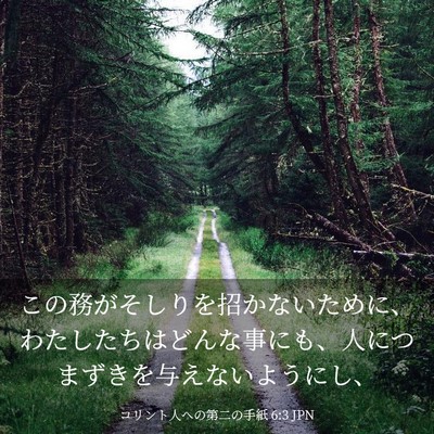 Picture 03 - コリント人への第二の手紙 6:3 JPN - この務がそしりを招かないために、 - Bible Verse Picture