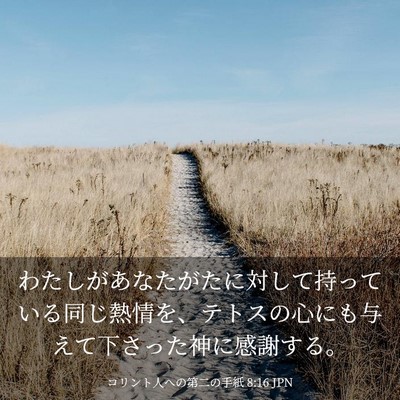 Picture 03 - コリント人への第二の手紙 8:16 JPN - わたしがあなたがたに対して持って - Bible Verse Picture