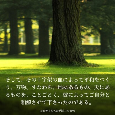 Picture 03 - コロサイ人への手紙 1:20 JPN - そして、その十字架の血によって平 - Bible Verse Picture
