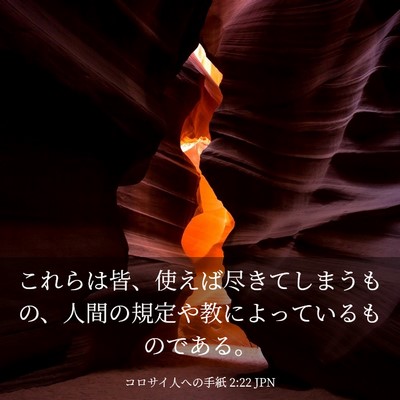 Picture 03 - コロサイ人への手紙 2:22 JPN - これらは皆、使えば尽きてしまうも - Bible Verse Picture
