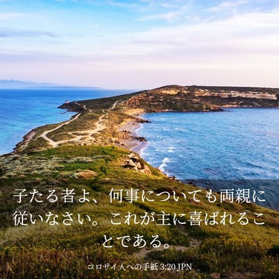 Picture 03 - コロサイ人への手紙 3:20 JPN - 子たる者よ、何事についても両親に - Bible Verse Picture