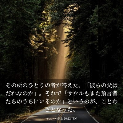 Picture 03 - サムエル記上 10:12 JPN - その所のひとりの者が答えた、「彼 - Bible Verse Picture