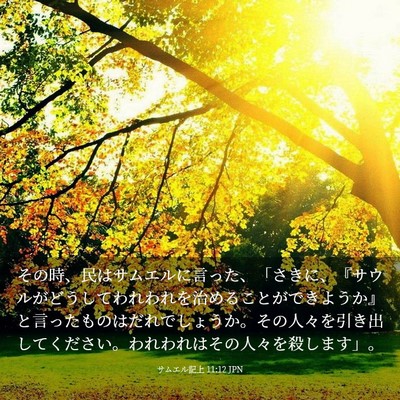 Picture 03 - サムエル記上 11:12 JPN - その時、民はサムエルに言った、「 - Bible Verse Picture