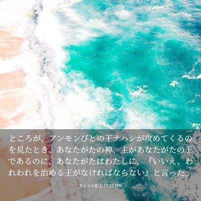 Picture 03 - サムエル記上 12:12 JPN - ところが、アンモンびとの王ナハシ - Bible Verse Picture