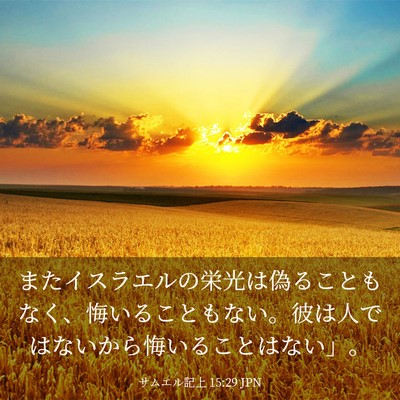 Picture 03 - サムエル記上 15:29 JPN - またイスラエルの栄光は偽ることも - Bible Verse Picture