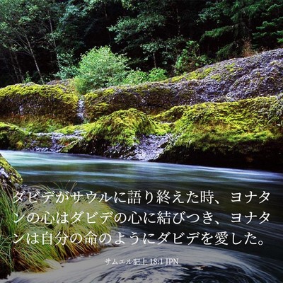Picture 03 - サムエル記上 18:1 JPN - ダビデがサウルに語り終えた時、ヨ - Bible Verse Picture