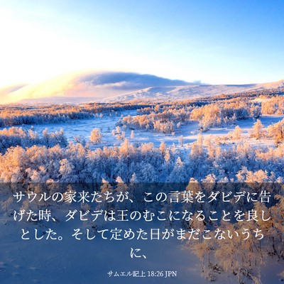 Picture 03 - サムエル記上 18:26 JPN - サウルの家来たちが、この言葉をダ - Bible Verse Picture