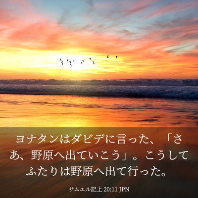 Picture 03 - サムエル記上 20:11 JPN - ヨナタンはダビデに言った、「さあ - Bible Verse Picture