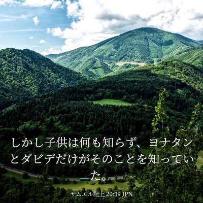 Picture 03 - サムエル記上 20:39 JPN - しかし子供は何も知らず、ヨナタン - Bible Verse Picture