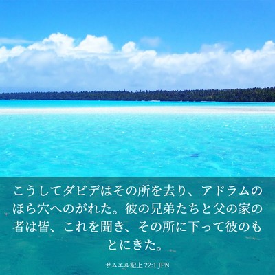 Picture 03 - サムエル記上 22:1 JPN - こうしてダビデはその所を去り、ア - Bible Verse Picture