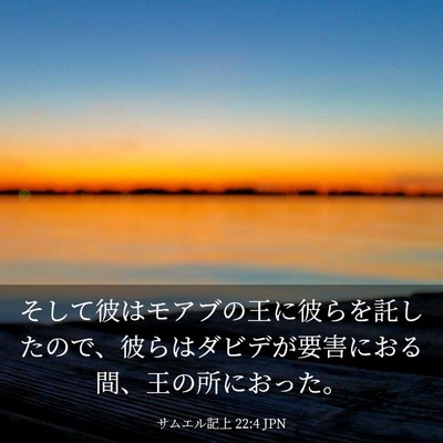 Picture 03 - サムエル記上 22:4 JPN - そして彼はモアブの王に彼らを託し - Bible Verse Picture