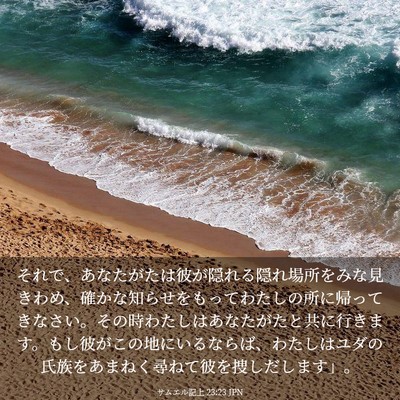 Picture 03 - サムエル記上 23:23 JPN - それで、あなたがたは彼が隠れる隠 - Bible Verse Picture