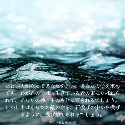 Picture 03 - サムエル記上 25:29 JPN - たとい人が立ってあなたを追い、あ - Bible Verse Picture